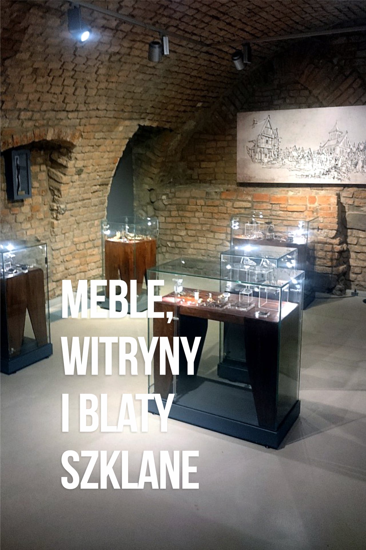 gabloty ekspozycyjne, witryny szklane, półki, blaty